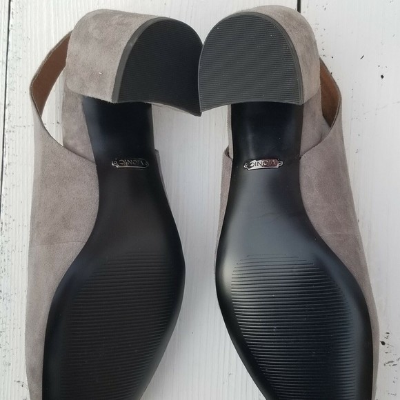 Vionic Nareen Backstrap Block Heel Gray Suede Leather Shoes Women Size 8 NEW - Picture 6 of 6